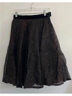 VTG Smart Set Sportswear Sparkle Skirt Black with multi color glitter See Meas